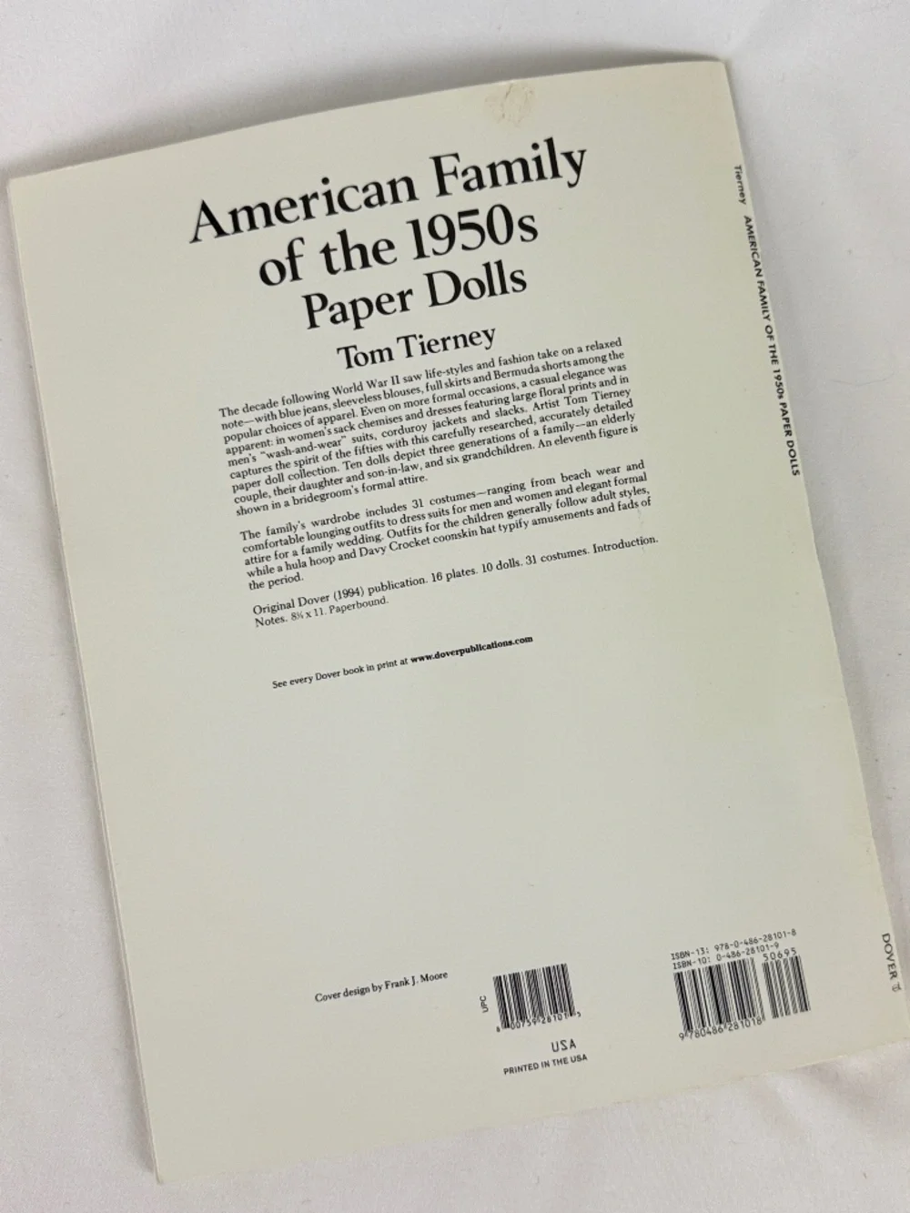 Paper Doll Book 1994 American Family of the 1950s by Tom Tierney Dover Publish